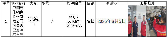 公示 中国石化销售股份有限公司内蒙古巴彦淖尔石油分公司临巴加能站防爆电气检测 马牧笛 2025.9.11.jpg